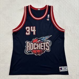 VTG Champion Hakeem Olajuwon Houston Rockets Jersey #34 size 48